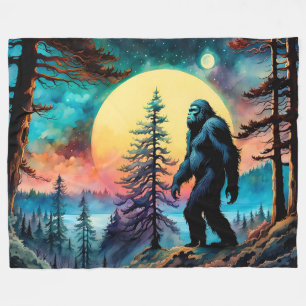 Borta fyrkantigt färglöst Sasquatch liggande Fleecefilt