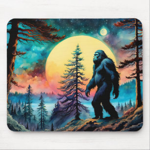 Borta fyrkantigt färglöst Sasquatch liggande Musmatta