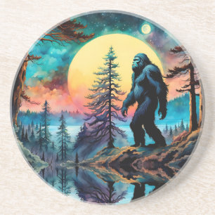 Borta fyrkantigt färglöst Sasquatch liggande Underlägg