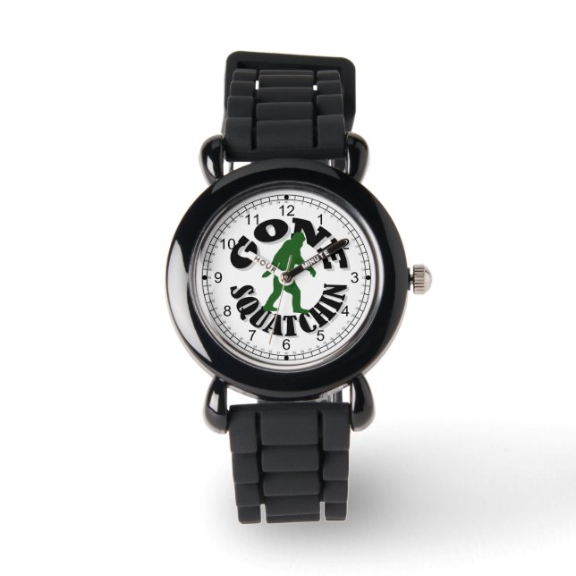 Borta fyrkantsbigfoot-logotyp armbandsur (Framsida)