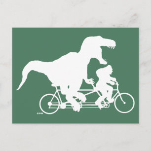 Borta fyrkantscykling med T-rex Vykort