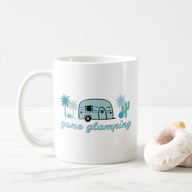 Borta Glamping Camping RV Camper Äventyr-offert Kaffemugg (Med munk)