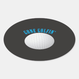 Borta Golfing ⛳ 🎁 Golf Boll Golfer Ovalt Klistermärke
