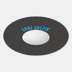 Borta Golfing ⛳ 🎁 Golf Boll Golfer Ovalt Klistermärke