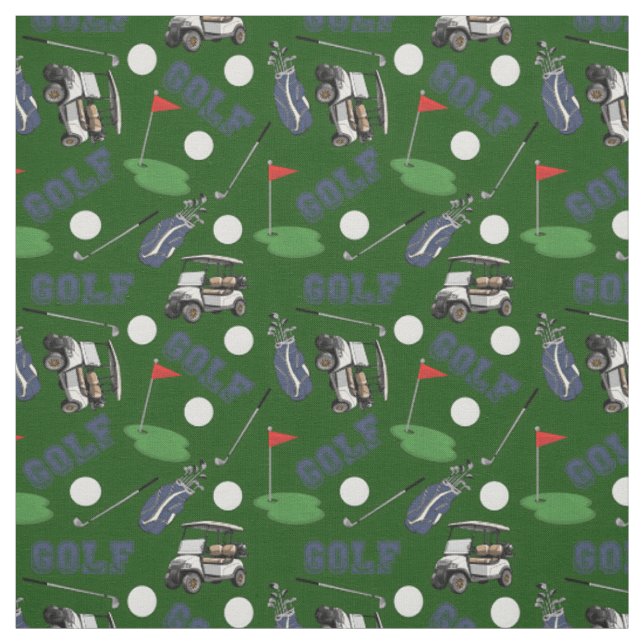 Borta Golfing on Hunter Grönt Tyg (Provkarta)