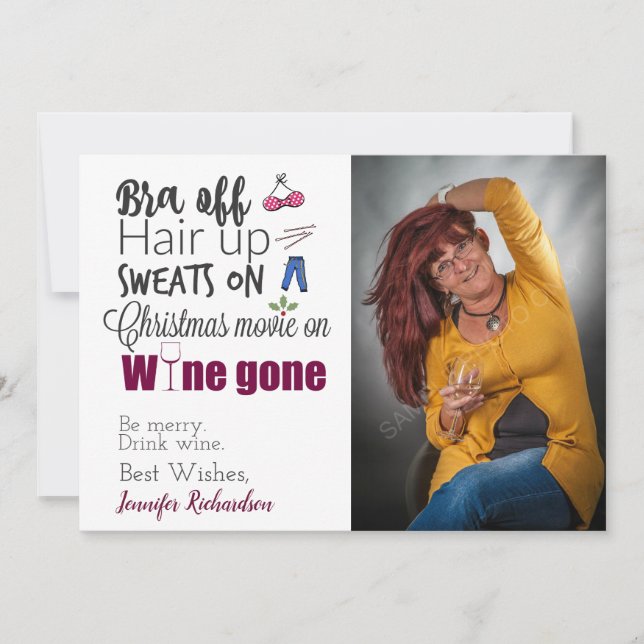 Borta julfoto för Vin Drinkers Vin Julkort (Framsida)