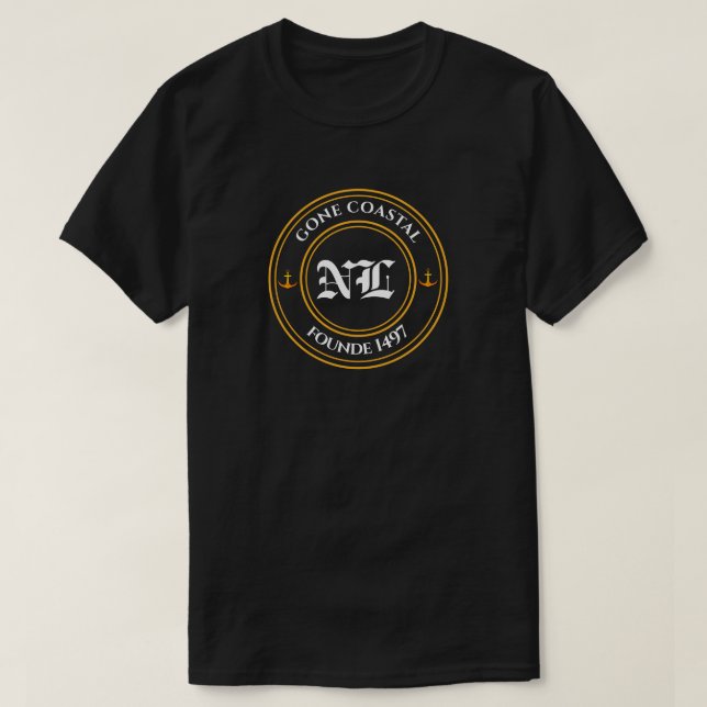 Borta kusten NL grundades 1497 Newfoundland T Shirt (Design framsida)