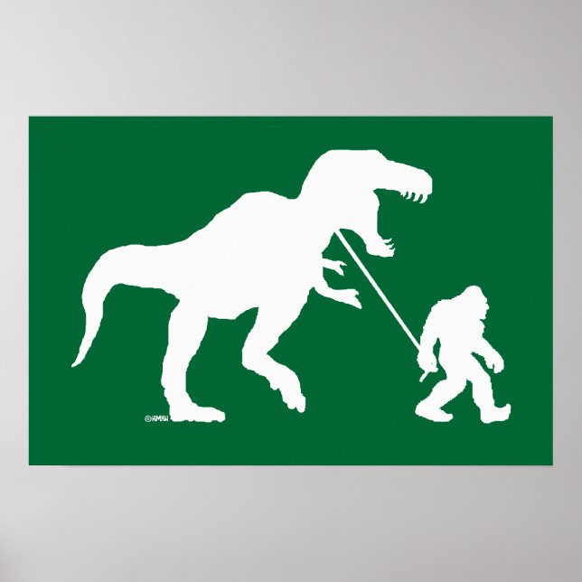 Borta kvadrat med T-rex Poster (Framsidan)