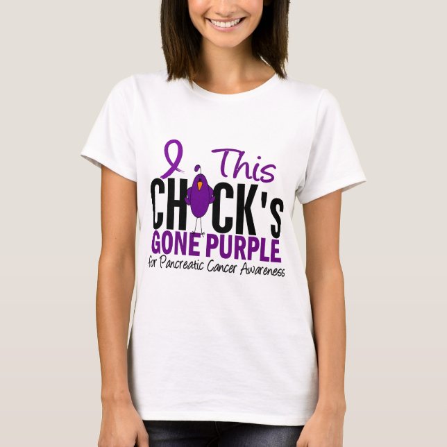 Borta lilor för bukspottkörtel- cancerchick tee shirt (Framsida)