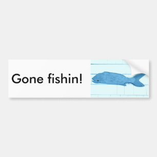 borta logotyp för fishinblåttfisk bildekal