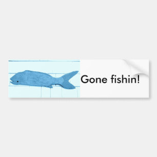 borta logotyp för fishinblåttfisk bildekal