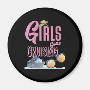 Borta marschering av kvinnor i jute Hat Girls Magnet