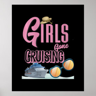 Borta marschering av kvinnor i jute Hat Girls Poster