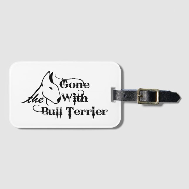 Borta med BULL TERRIER-hundälskare Bagagebricka (Framsida horisontal)