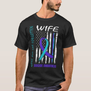 Borta men inte bortglömd Flagga för makars självme T Shirt