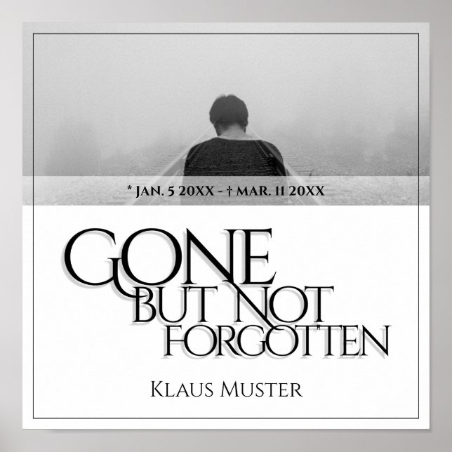 Borta men inte glömd - ljus poster (Framsidan)