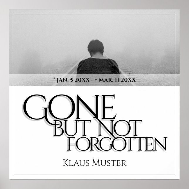 Borta men inte glömd - Ljust Poster (Framsidan)