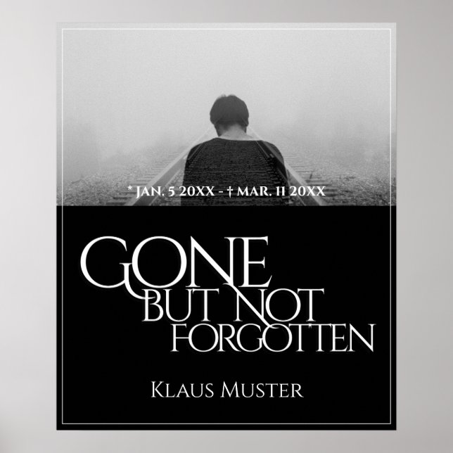 Borta men inte glömd - Mörk Poster (Framsidan)
