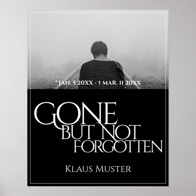 Borta men inte glömd - Mörk Poster (Framsidan)