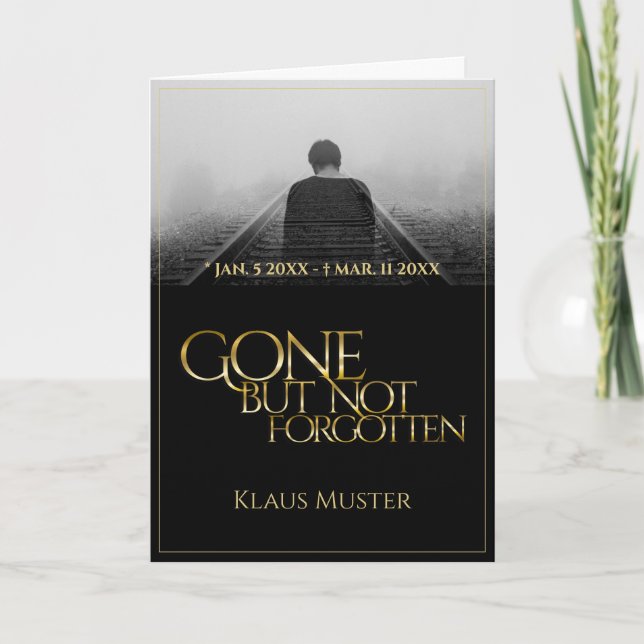 Borta men inte glömda - Mörk Guld Kort (Framsida)