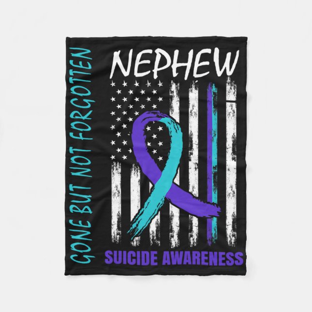 Borta men inte glömt Nephew Suicide Awareness Fl Fleecefilt (Framsidan)