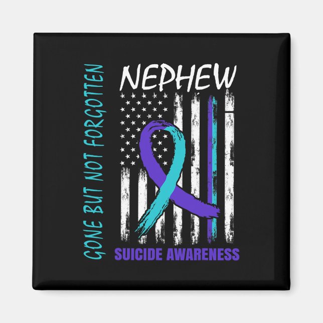Borta men inte glömt Nephew Suicide Awareness Fl Magnet (Framsidan)