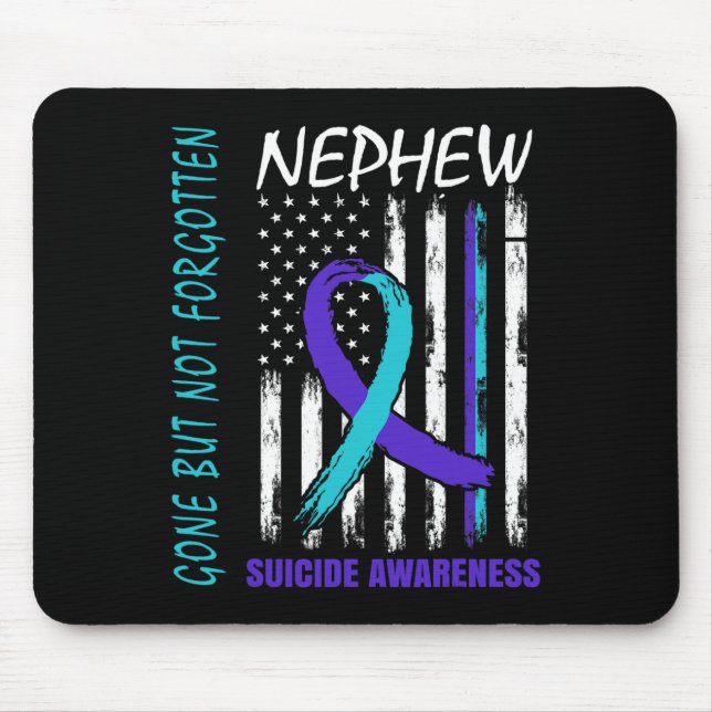 Borta men inte glömt Nephew Suicide Awareness Fl Musmatta (Framsidan)
