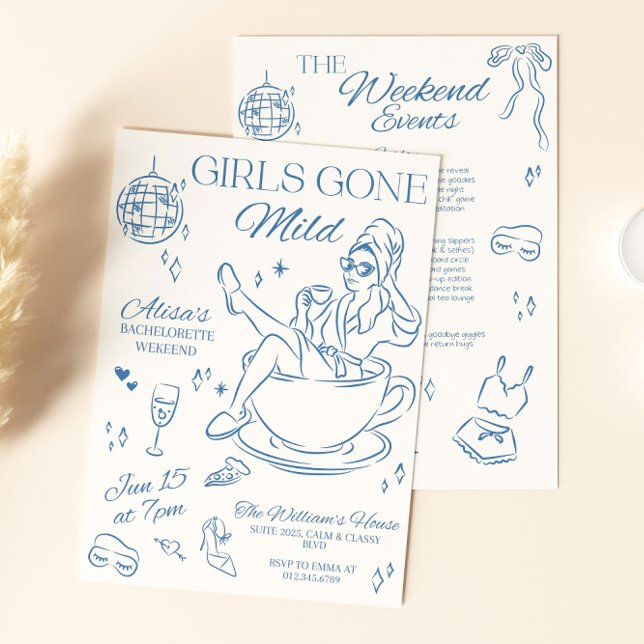 Borta Mild Bachelorette Resplan Invitation Slumbe Inbjudningar (Skapare uppladdad)
