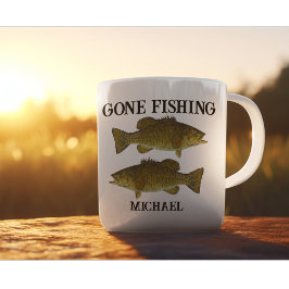 Borta namn för Bass Angler för utomhusbruk Kaffemugg