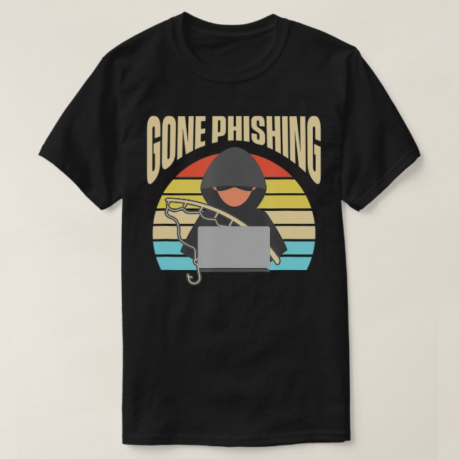 Borta nätfiskeverksamhet för Retro Hacker T Shirt (Design framsida)