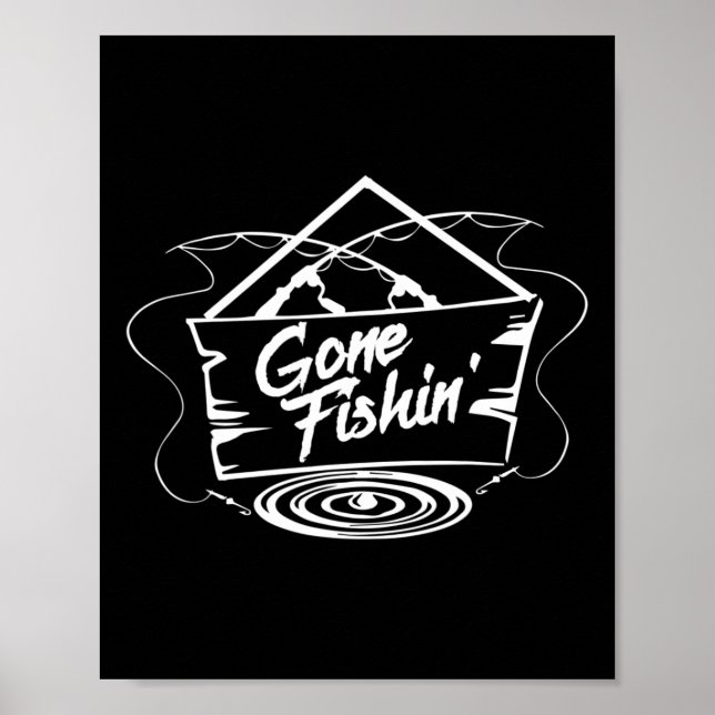 Borta och fiskar Tröja Fiskentusiaster eller Fiska Poster (Framsidan)