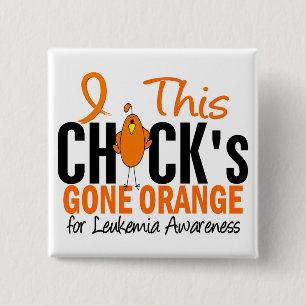 Borta orange för LEUKEMIAchick Knapp