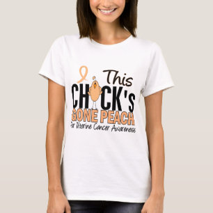Borta persika för livmoder- cancerchick tee shirt