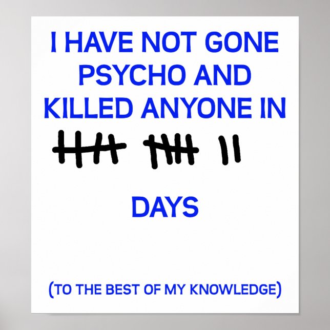 Borta Psycho Funny Poster (Framsidan)