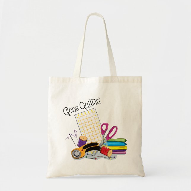 Borta Quiltin’ Tote Bag - Gift för kvarterare Tygkasse (Framsidan)