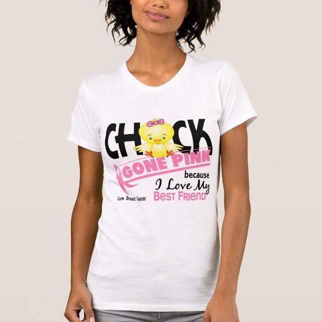 Borta rosor för chick för min bästa vänbröstcancer t-shirt (Framsida)