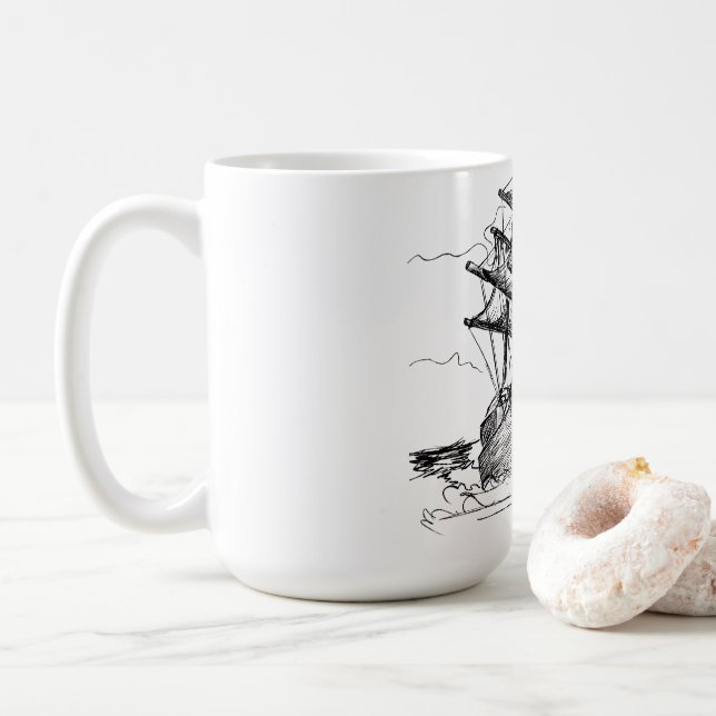 Borta segling kaffemugg (Med munk)