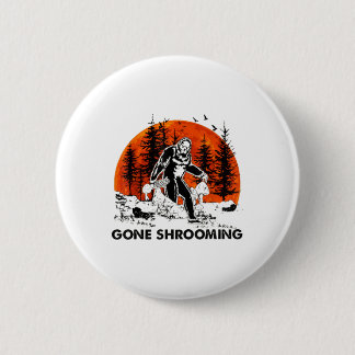 Borta Shrooming - Bigfoot Mushroom Halloween T-Shi Knapp