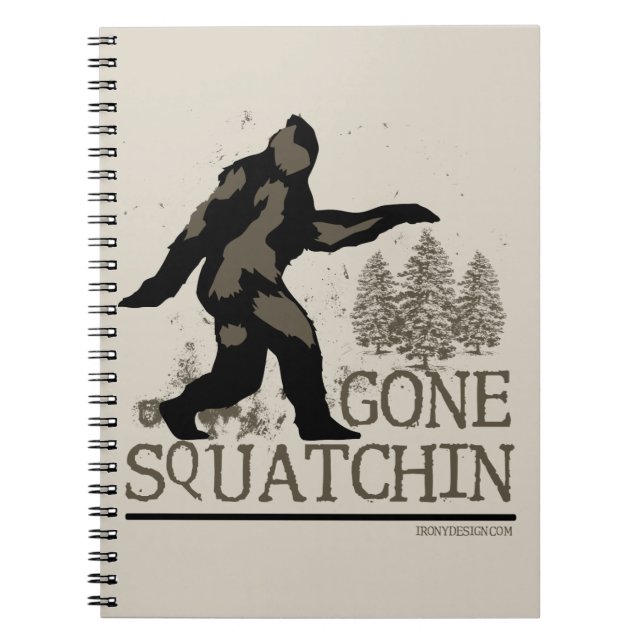 Borta Squatchin Anteckningsbok Med Spiral (Framsidan)
