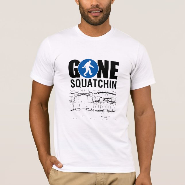Borta Squatchin blått Tee (Framsida)