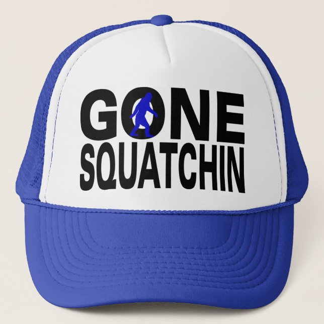Borta Squatchin (blåttlogotypen) Truckerkeps (Framsida)