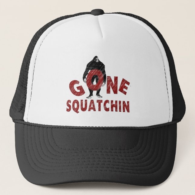 Borta Squatchin - Crayonstil Squatcher Keps (Framsida)