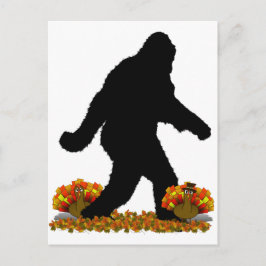 Borta Squatchin för Thanksgiving Turkiet Helg Vykort