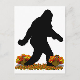 Borta Squatchin för Thanksgiving Turkiet Helg Vykort