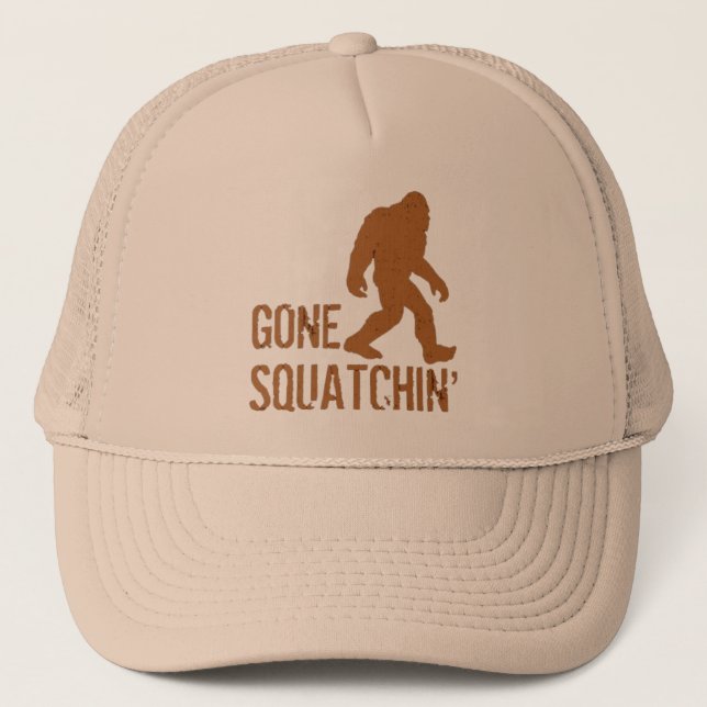 Borta Squatchin för vintage truckerkeps (Framsida)