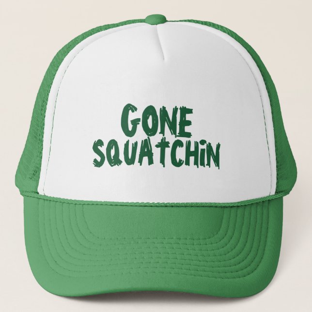 Borta Squatchin grönt Truckerkeps (Framsida)