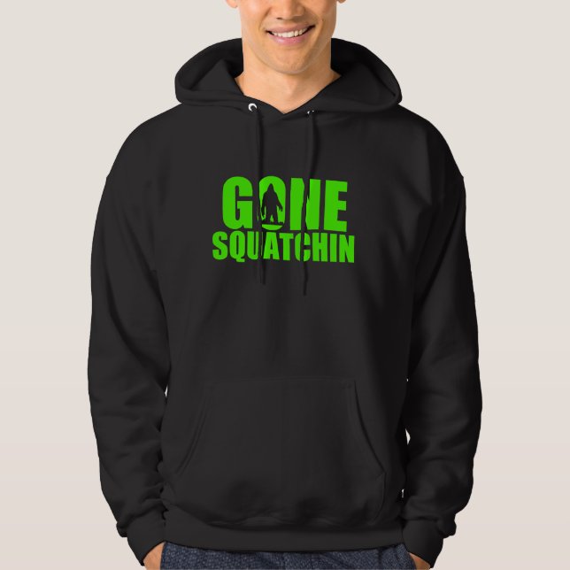 Borta Squatchin Hoodie-Grönten Sweatshirt Med Luva (Framsida)