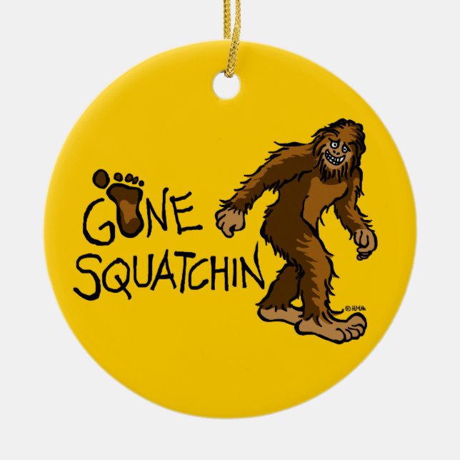 Borta Squatchin Julgransprydnad Keramik (Framsidan)