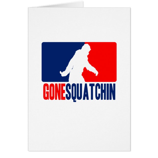 Borta Squatchin League Stil Hälsningskort (Framsidan)