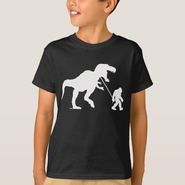 Borta Squatchin med T-rex Tröja (Framsida)